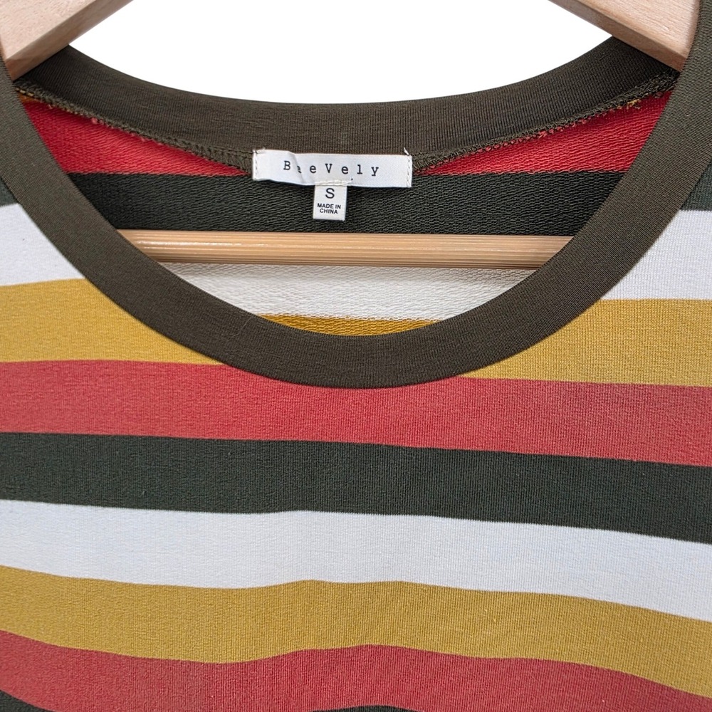 BeaVely Striped T-Shirt Dress‎ Size S Short Sleeve Retro Casual Chic